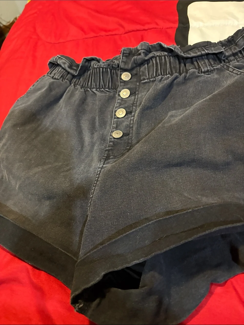 Women’s large Black Pull-On jeans shorts and large Avia black shorts